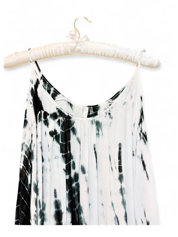 Elan Woman’s Boho White/Black Tie Dye Cold Shoulder Peek-A-Boo Blouse Top Size M - Image 10