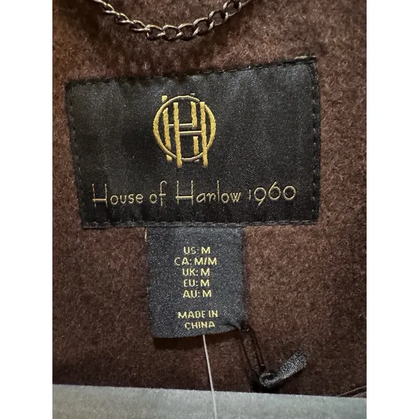 House of Harlow 1960 wool-blend long Overcoat Brown Size Medium Women's - Image 4