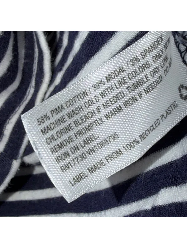 A New Day XS Navy White Striped Long Sleeve Top - Image 5