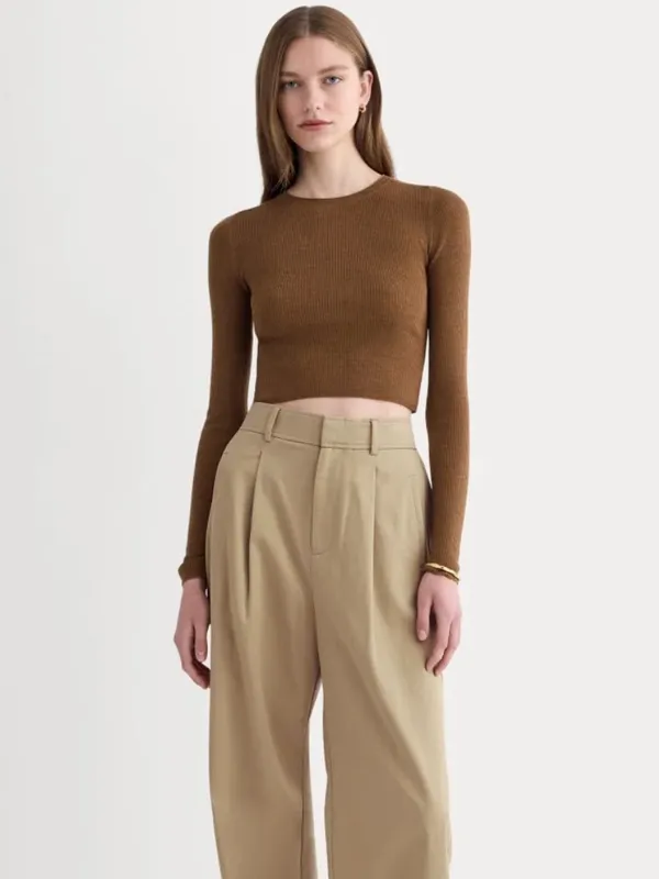 Everlane Cropped Crew Top in Ultrafine Merino - Image 2