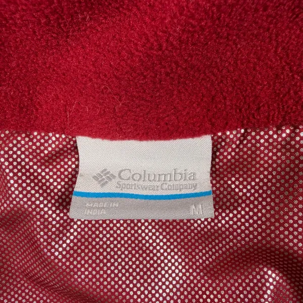 Columbia Women’s Red Fleece Hybrid Jacket Small Full Zip Insulated Outdoor - Image 3