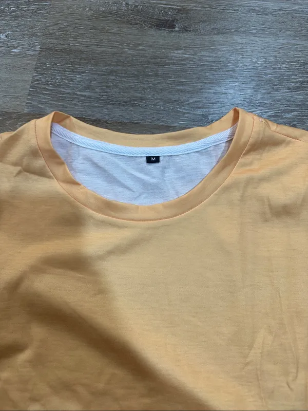 Women’s Short Sleeve Peach Casual T-Shirt Dress - Image 2