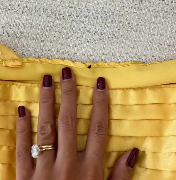 Vintage Silk Top Yellow Size M - Image 3