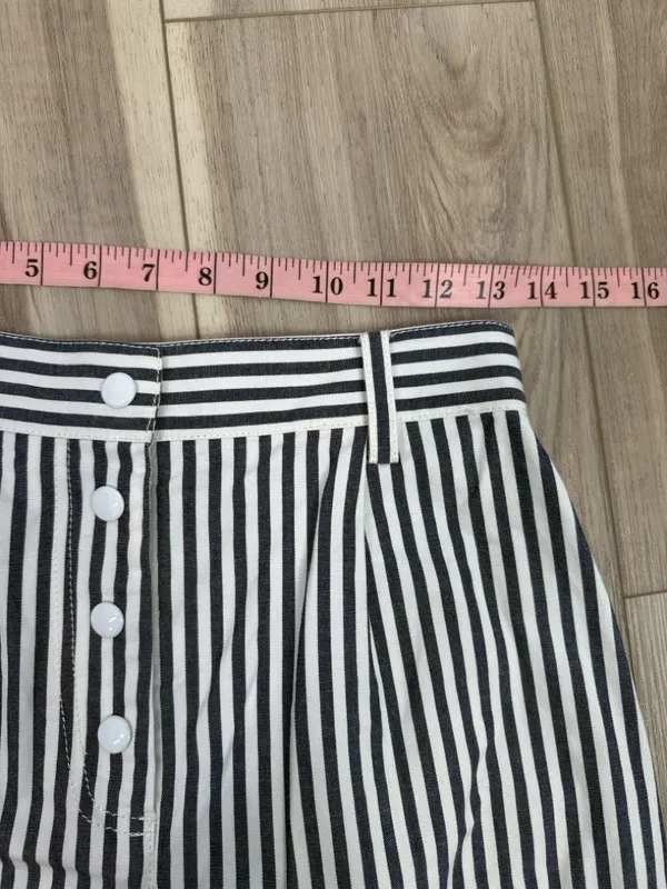 Derek Lam 10 Crosby striped nautical pleated front shorts size 2 high waisted - Image 6