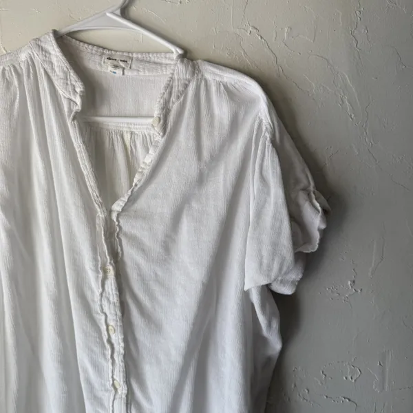 Silence +‎ Noise Shirt Womens Medium Button Front Short Sleeve Cottage Peasant - Image 2