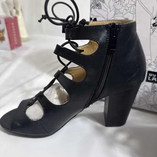CL By Laundry Z-Bettie Shoes Womens 8.5M Open Toe Leather Lace Up New In Box - Image 3