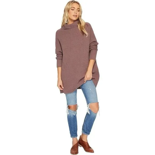 Free People Ottoman Slouchy Tunic Size Small oversized sweater ribbed knit mock - Image 12