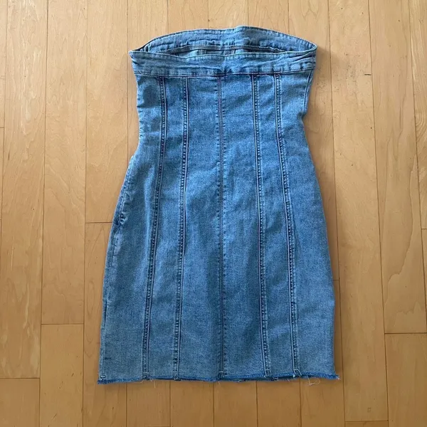Princess Polly Houser denim strapless bodycon dress - Image 3