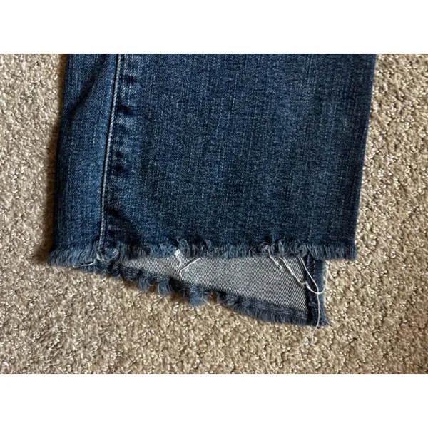 Mother Flare Jeans 31 Blue Frayed Raw Hem High Rise Boho Casual - Image 7