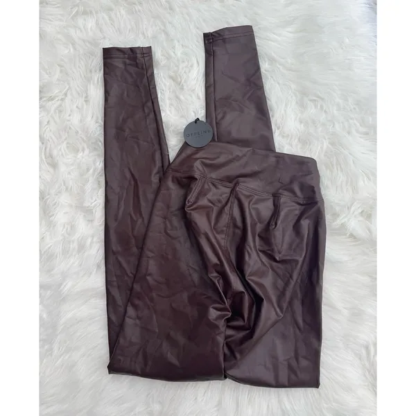 OFFLINE by Aerie Faux Leather High Waisted Leggings Chocolate Brown Size XS - Image 6