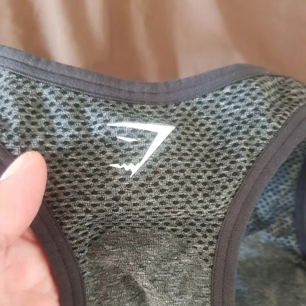 Gymshark Womens Sports Bra Activewear Sz XS Crop Top Logo Workout Gray Stretch - Image 11