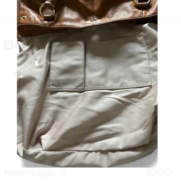 J.Crew Brown Leather Turnlock Double Handles Satchel Shoulder Bag - Image 10