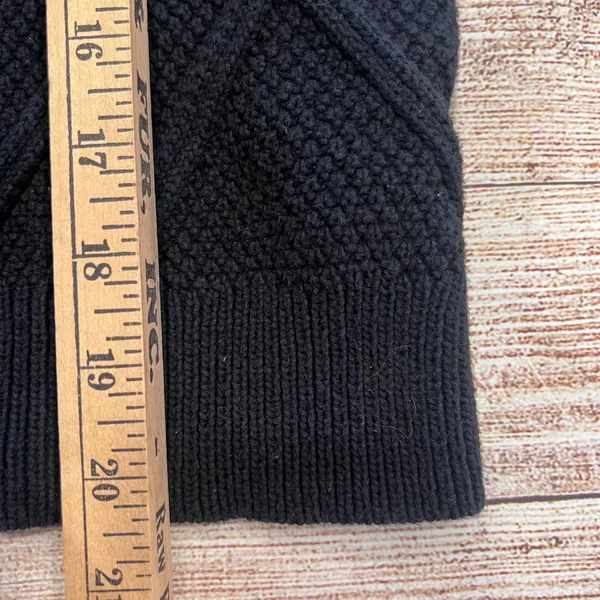 Lilla P Womens Black Diamond Textured Knit Split Neck Sweater Size S PA1929‎ - Image 6