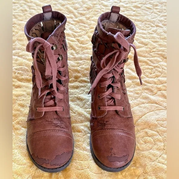 Brash Brown Marisol Lace Up Combat Boots - Image 2