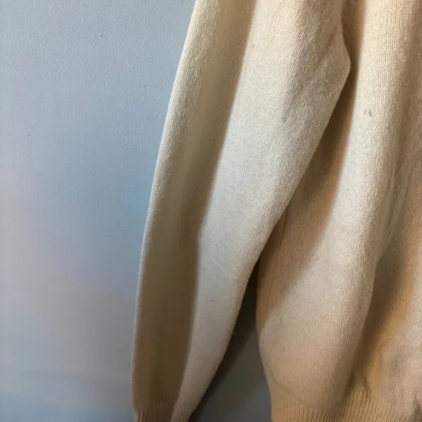 Womens Uniqlo 100% wool cream ivory turtleneck long sleeve sweater Small - Image 7