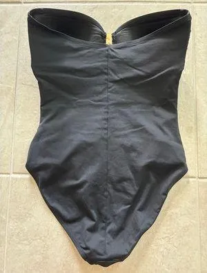 La Blanca Swimsuit Womens 12 Black Jewel Tummy Control Beach Resort Coast Luxury - Image 4