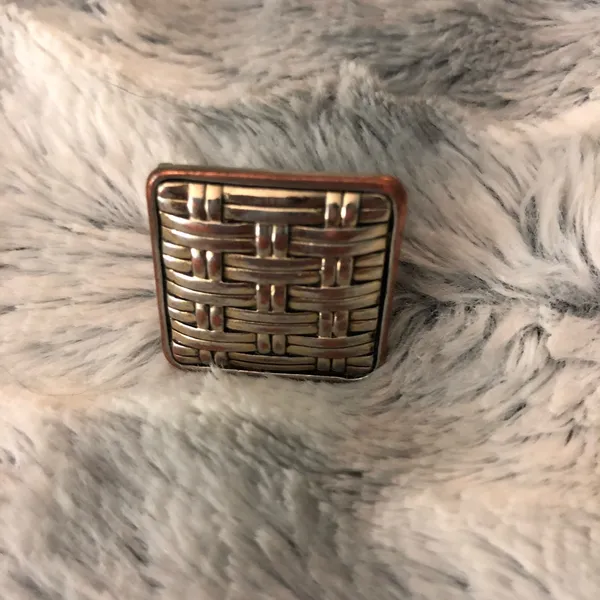 Silver basket weave ring Size 8 - Image 4
