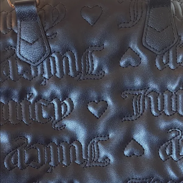 Juicy Couture Black Embossed Satchel with Gold Hardware - Image 6