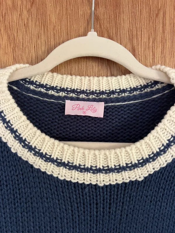 Pink Lilly vintage cable knit crochet tennis sweater - Image 4