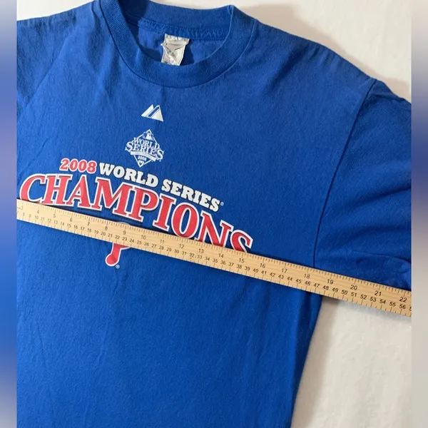 Source Unknown Philadelphia Phillies Blue T Shirt Sz Medium Adult - Image 4