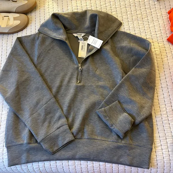 Spanx Women's AirEssentials Half Zip gray XL sold out - Image 4