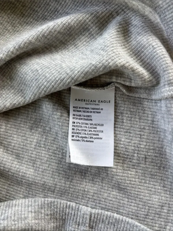American Eagle Grey Ribbed Tank Top - Image 5