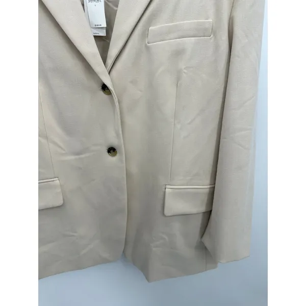 Banana Republic Oversized Two-Button Blazer Cream Sz L NWT Career Office Minimal - Image 6