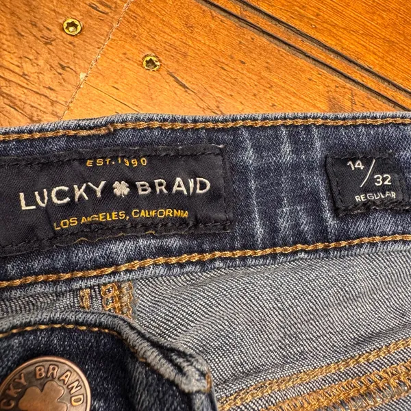 Lucky Brand Womens‎ 14/32 Regular Straight Leg Denim Jeans Medium Wash Blue - Image 4