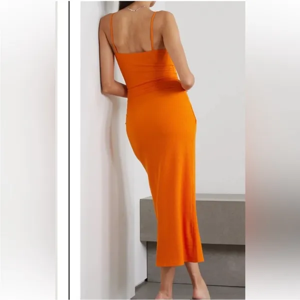 Reformation Formosa Ribbed Midi Dress Ochre Sz‎ Small - Image 5
