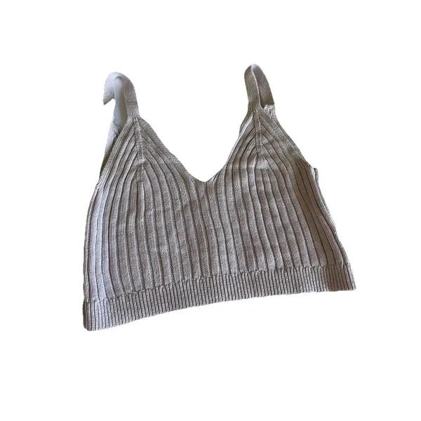 Aerie Rib Knit Crop Tank M Purple Lavender - Image 2