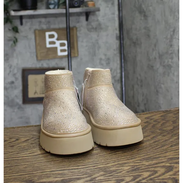 NWT wild fable Missy Platform Booties with Memory Foam Insole Beige Brown 8M - Image 7