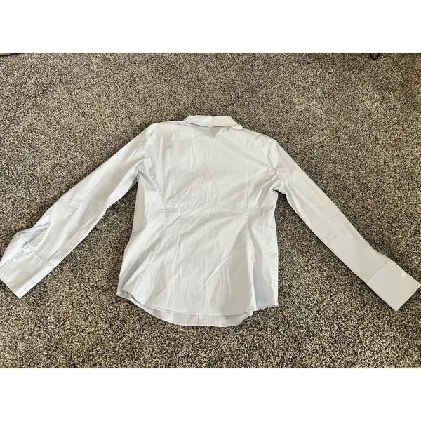 Zara blue button-up poplin long sleeve shirt L - Image 9