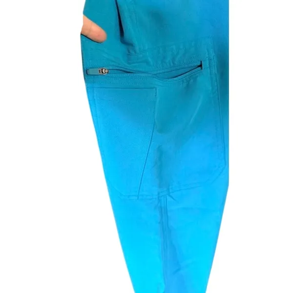 FIGS Technical Collection Scrub Pants Large Teal Blue Cargo Medical Uniform - Image 4