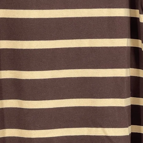 LL Bean Vintage Dress ‎ Brown Striped Long Sleeve Dress Casual Cotton Size 8 - Image 3