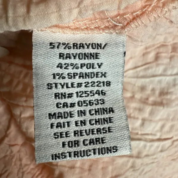 Habitat Clothes To Live In XL Peach Crinkle Textured Button Front Top Lagenlook - Image 6