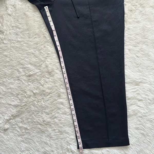 Madewell Pants Petite Pintucked Slim Pull-On Pants in Satin True Black Sz PXL - Image 14