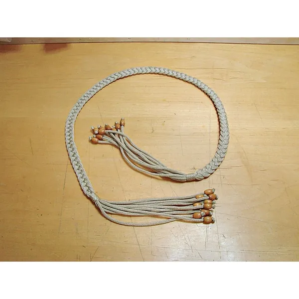 Braided Fringe Beaded Boho Waist Belt Beige Brown Thin Dress Macrame Rope Gypsy - Image 9