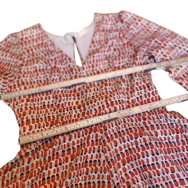 Altar’d State Orange Red Plaid Smocked Romper Women’s Medium Balloon Sleeve EUC - Image 8