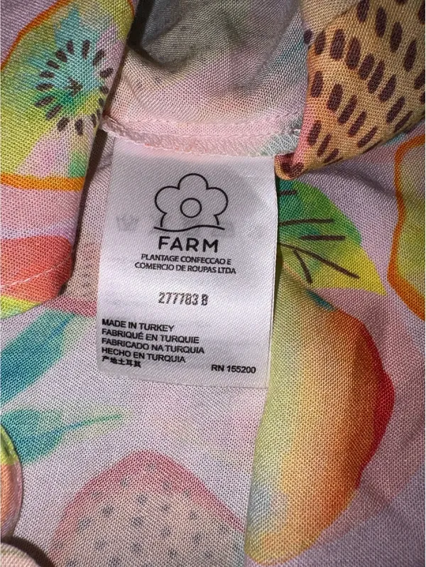 Farm Rio by Anthropologie $138 Rainforest Summer Fruit Print Wrap Blouse Medium - Image 6