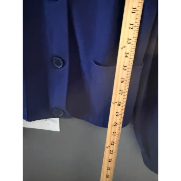 Halogen Womens Navy Blue Button Front Textured Ponte Knit Jacket Size S‎ Career - Image 7