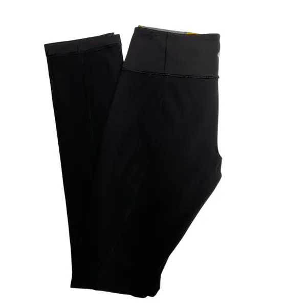 Lululemon‎ Black Yoga Leggings Size 8 Colorblock Waistband - Image 4