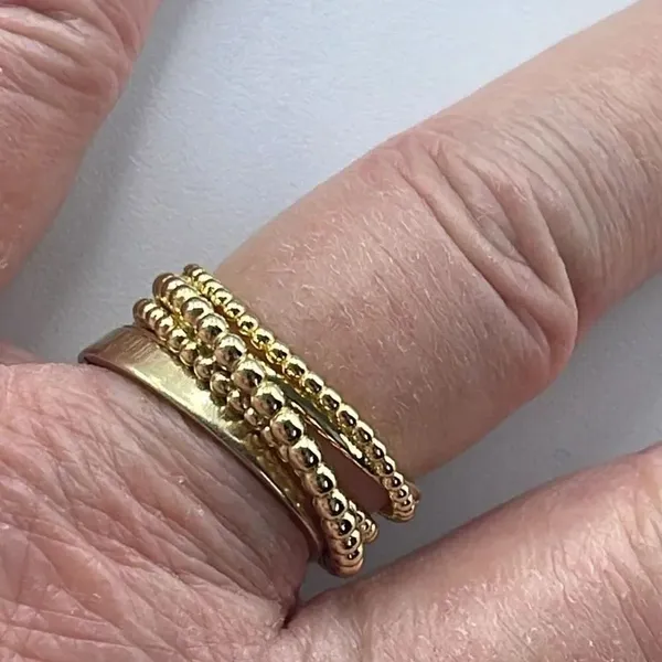 14K vermeil size 8 four rows ring stamped. - Image 5