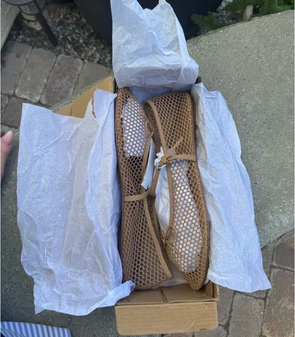 NWT Mango Tan Mesh Ballet Flats  - Image 6