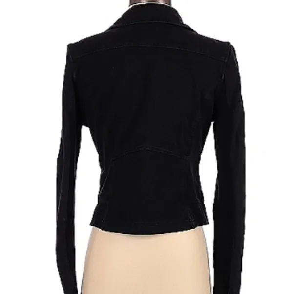 Anthropologie Marrakech black moto motorcycle side zip and snap closure jacket M - Image 2