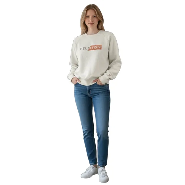 Peloton Cream Crewneck Sweatshirt Women's Size M Cozy Athleisure - Image 11
