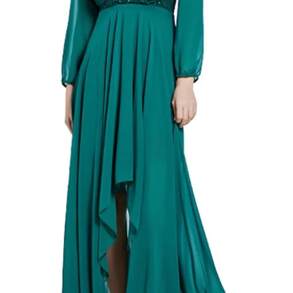 Elegant Green Sequin Dress Blue Size 2X - Image 7