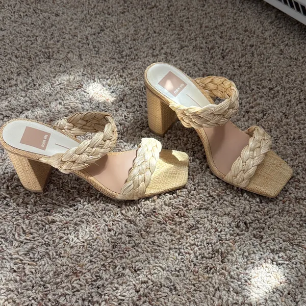 Dolce Vita Braided Raffia Heeled Sandals Size 7.5 - Image 3