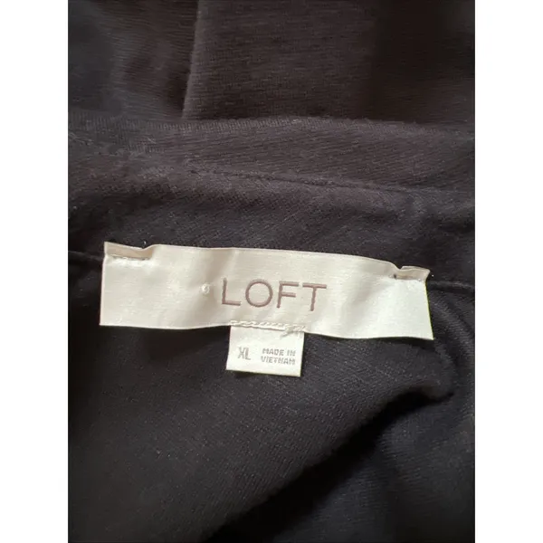 LOFT Black Ponte Knit 60s Mod Shift Dress Retro Preppy Career Office - Image 4