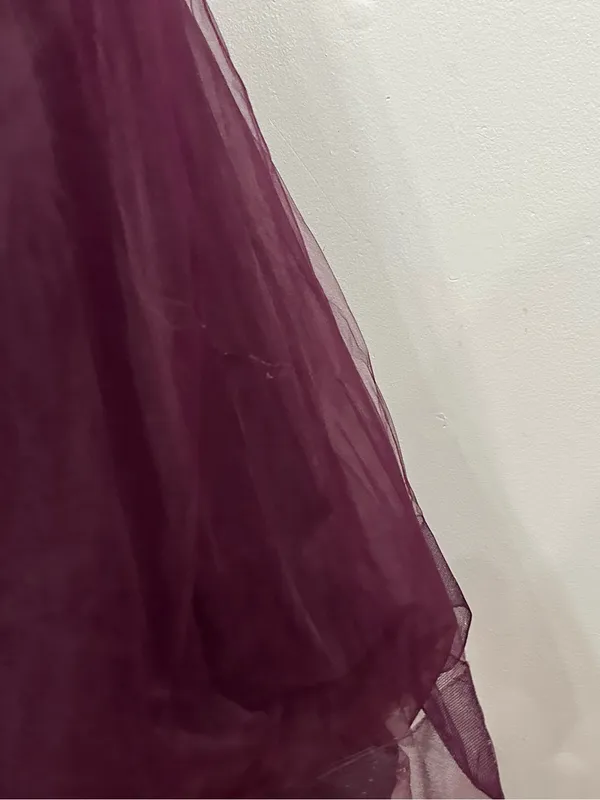 La FEMME 30334 Corset Sheer Bodice Tulle A-Line Gown In Dark Berry 4 FLAW - Image 9