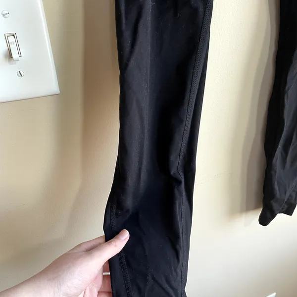 Halara full length‎ black leggings women's M nylon elastane high waisted pockets - Image 3